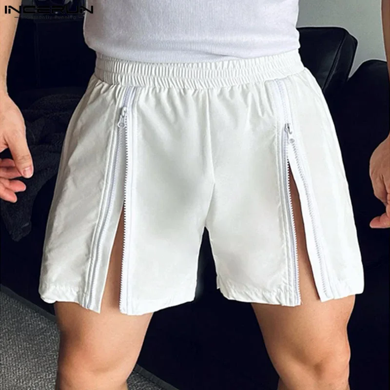 INCERUN 2024 Korean Style Shorts Mens Summer Lightweight Zipper Design Shorts Male Leisure Streetwear City Walk Gym Shorts S-5XL 2