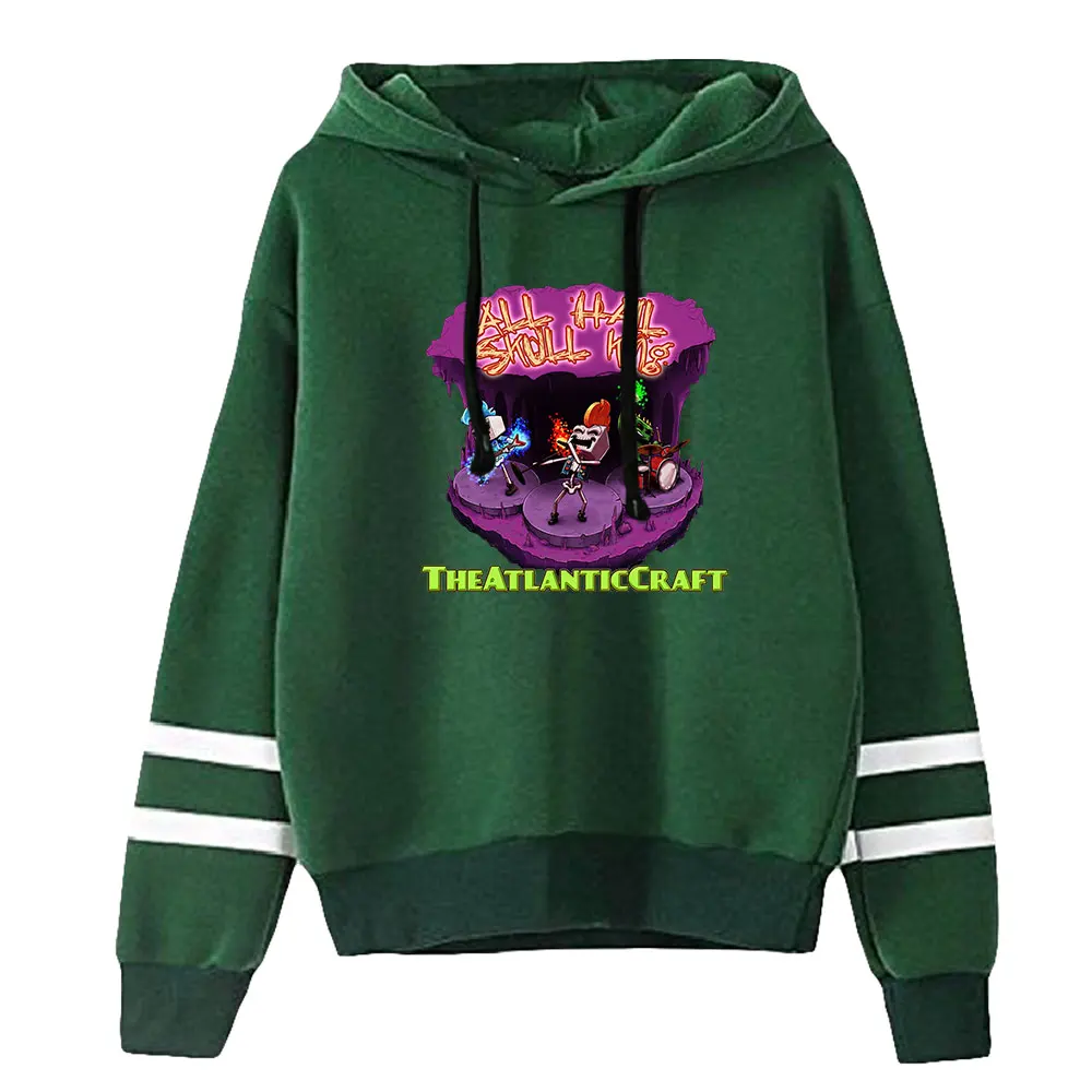 TheAtlanticCraft Hoodie Unisex Pocketless Parallel Bars Sleeve Sweatshirt Men Women Hooded Pullover Casual Style Clothes
