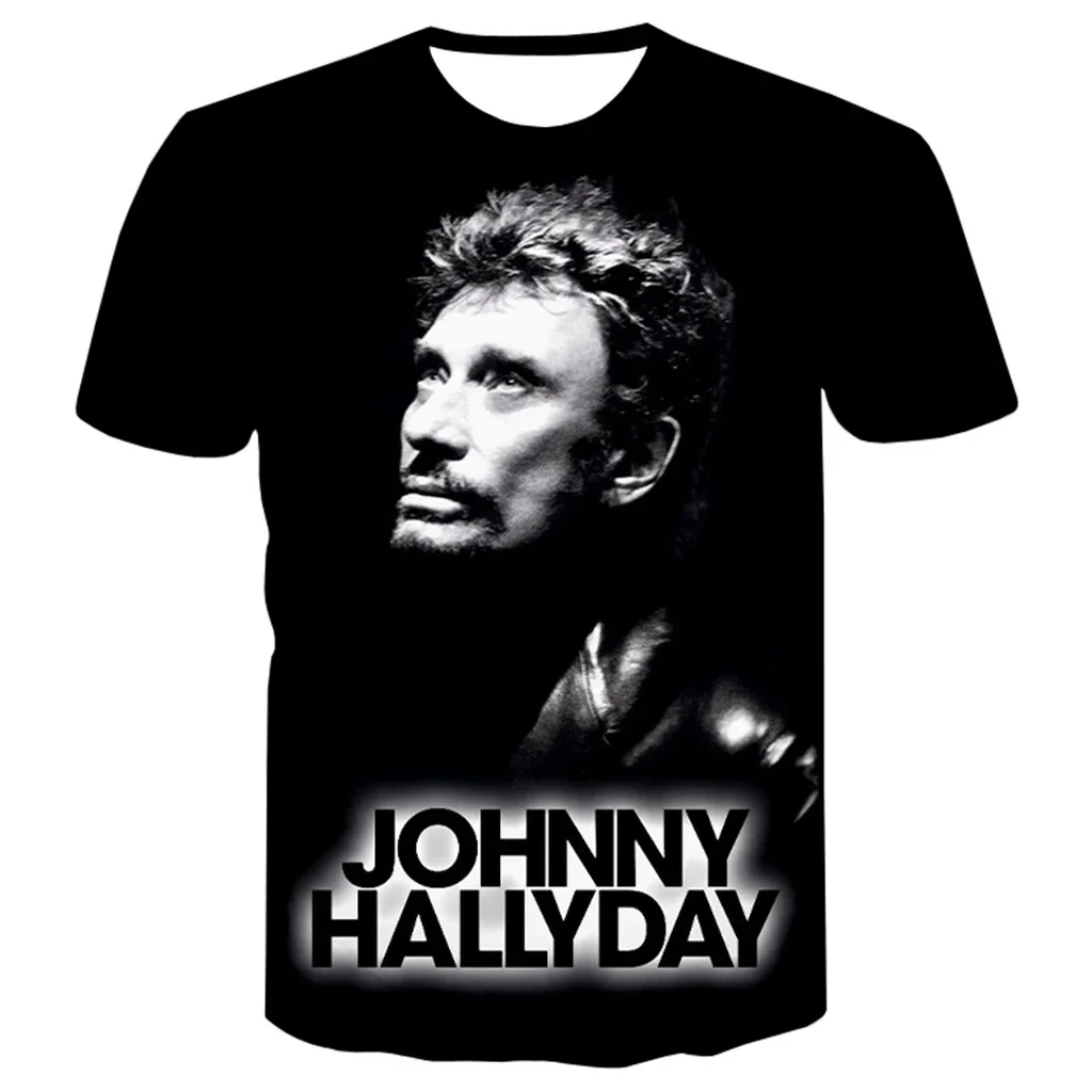 Pop Singer Johnny Hallyday 3D Printed T-shirt Men Women Rock Casual Streetwear Clothes Hip Hop Harajuku Tops 2025 New Most Popular 3d printed t shirts