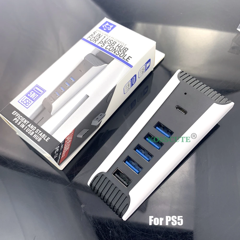 Per Adattatore Hub Usb Ps5 5 Porte Usb 3.0 Usb A Typec Expander Splitter Hub Usb Super Speed 3.0 Per Console Playstation 5