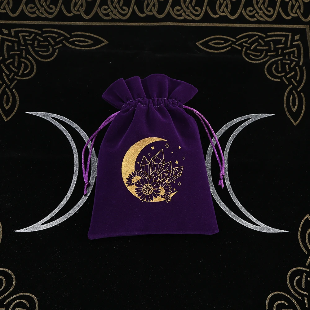 1 stück 13x18 cm Tarot Lagerung Samt Tasche Kordelzug Tasche Brettspiel Karte Stickerei Paket Hexerei Liefert Altar tarot Box