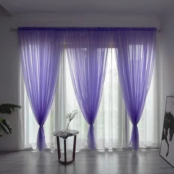 Solid Color Sheer Curtain 1
