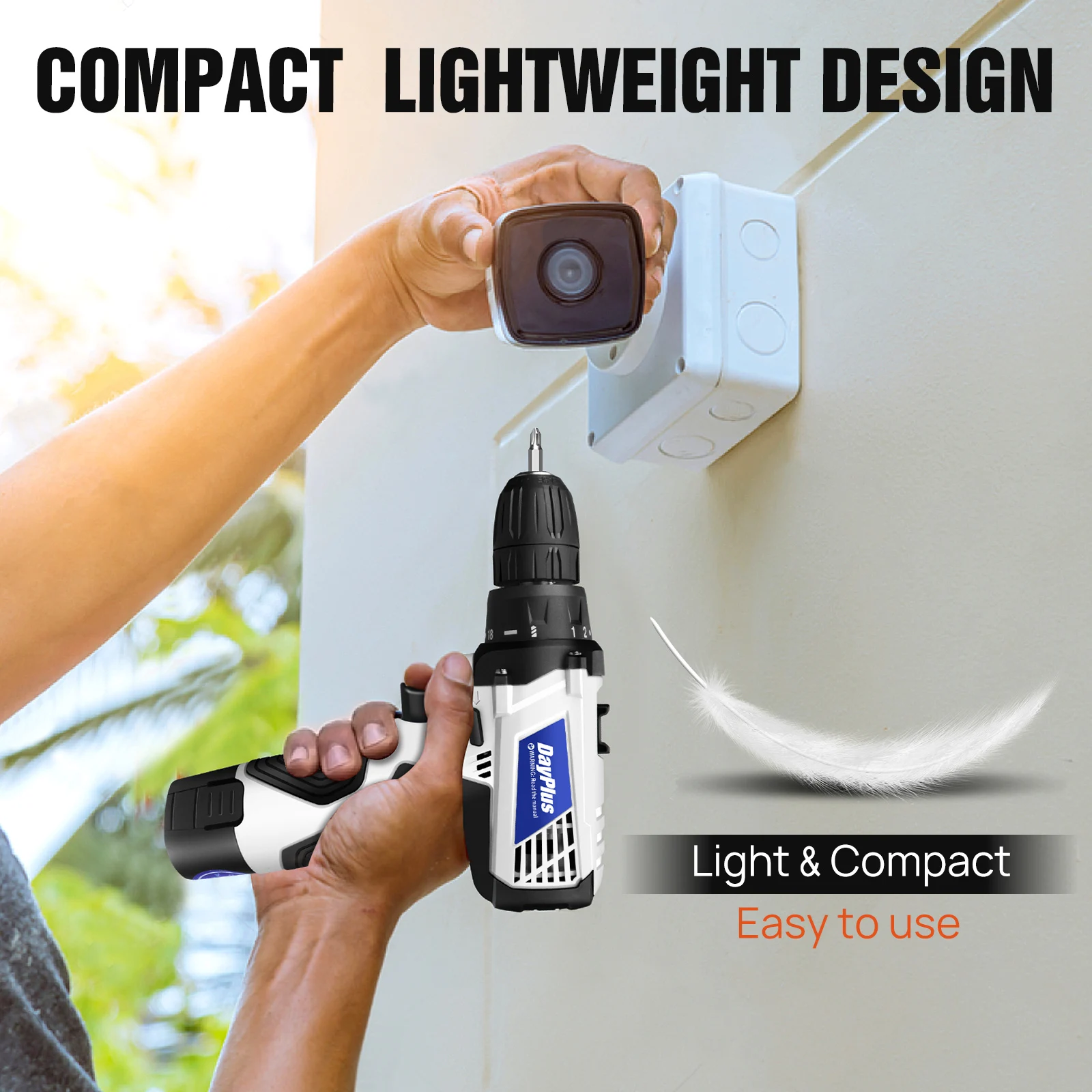 12V Cordless Drill Combo Cutter Electric Screwdriver Kit, 2 Variable Speed 18 + 1 Torque Setting, 23 Drill/Screwdriver Bits: 3 - 5 Days Free Delivery only UK