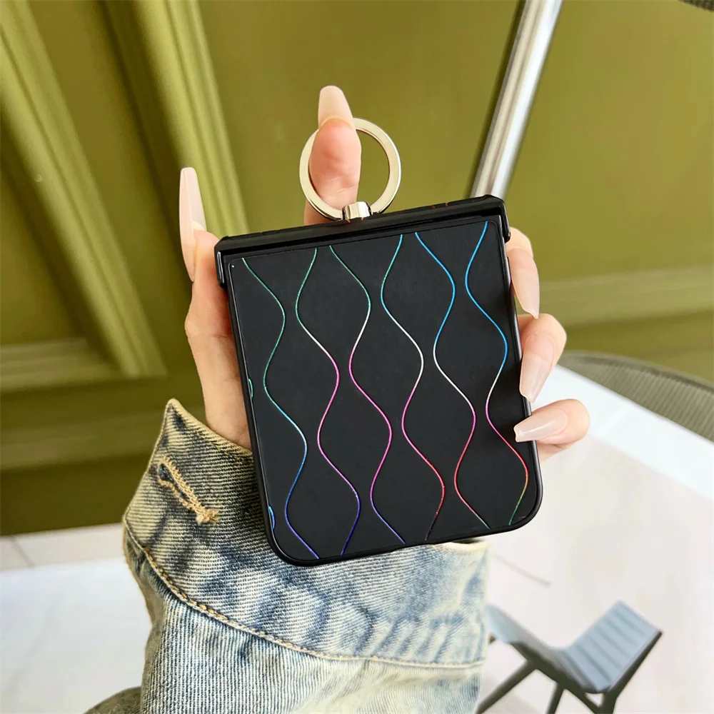 Colorful Wave Pattern Fashion Finger Ring Stand Cover