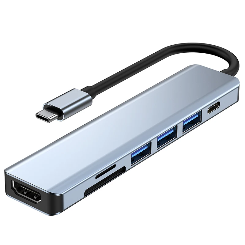 The 6-In-1 Type C Docking Station Suitable For Both Android And Apple Systems Can Transmit Data And Connect To a Large Screen