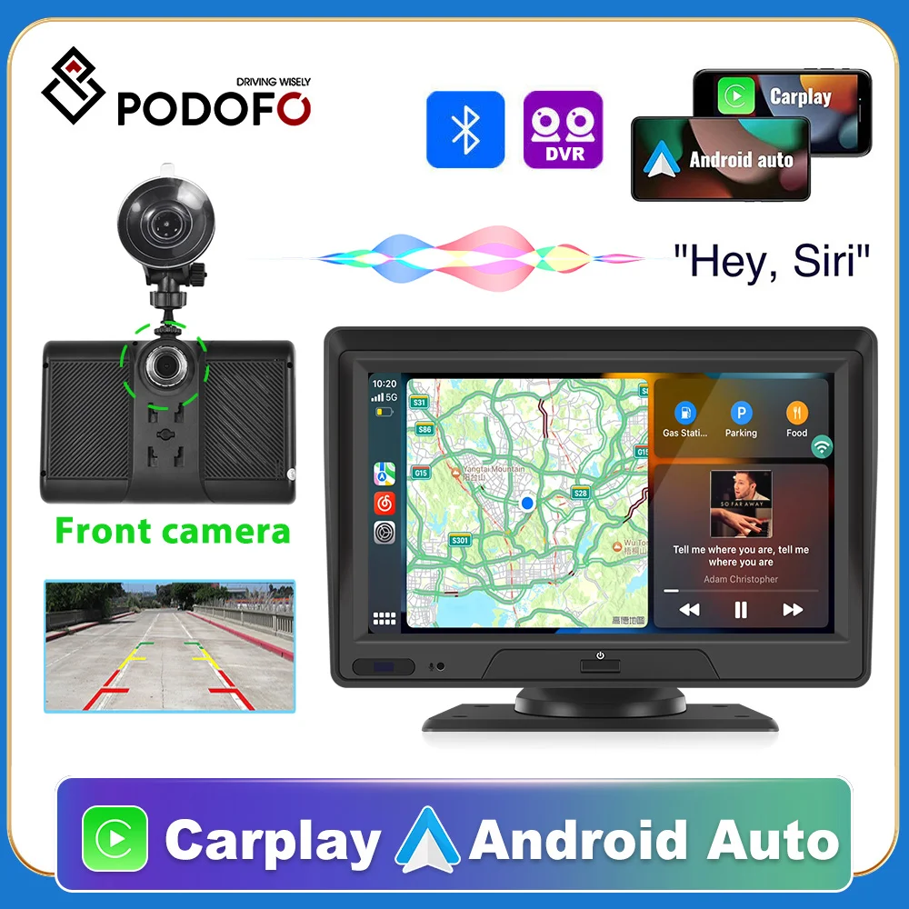 PodofoUniversal7CarRadioMultimediaVideoPlayerAutolinkWirelessCarplayAndroidAuto