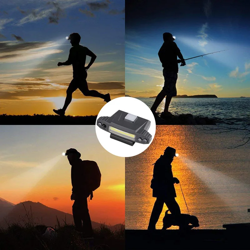 

For fishing Headlamp Hunting night running hiking and camping cycling Mountain climbing 90 degree With clip Compact