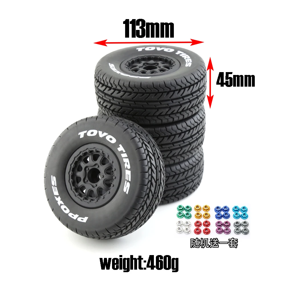 Pneus RC 1/10 Tout Terrain 4pcs - Compatibles Traxxas Slash, ARRMA Senton