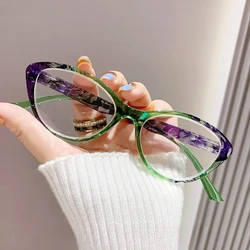 Stylish Cat Eye Blue Light Blocking Reading Glasses with Clear Lenses (300)