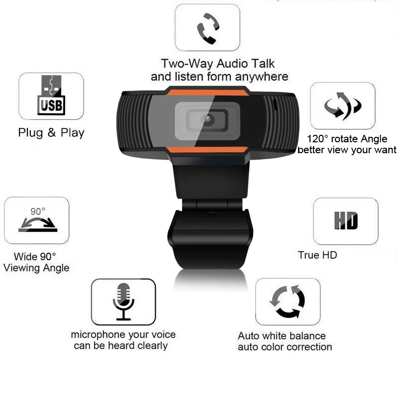 4K Webcam 1080P Web Camera with Microphone HD 720P Autofocus PC Laptop USB Camera for Living Streaming / Video Call / Conference 3
