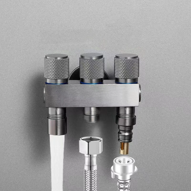 Valvola Ad Angolo Tre Uscite Una In Con Interruttore Indipendente Scaldabagno A Tre Vie Wc Valvola Multifunzione Rubinetto A Tre Comandi