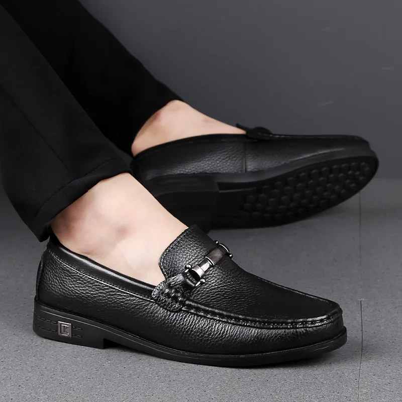 Luxury Men Casual Shoes Genuine Leather Men Loafers Handmade Slip-On Flats Leisure Walk Mocasines High Quality Man Driving Shoes 4