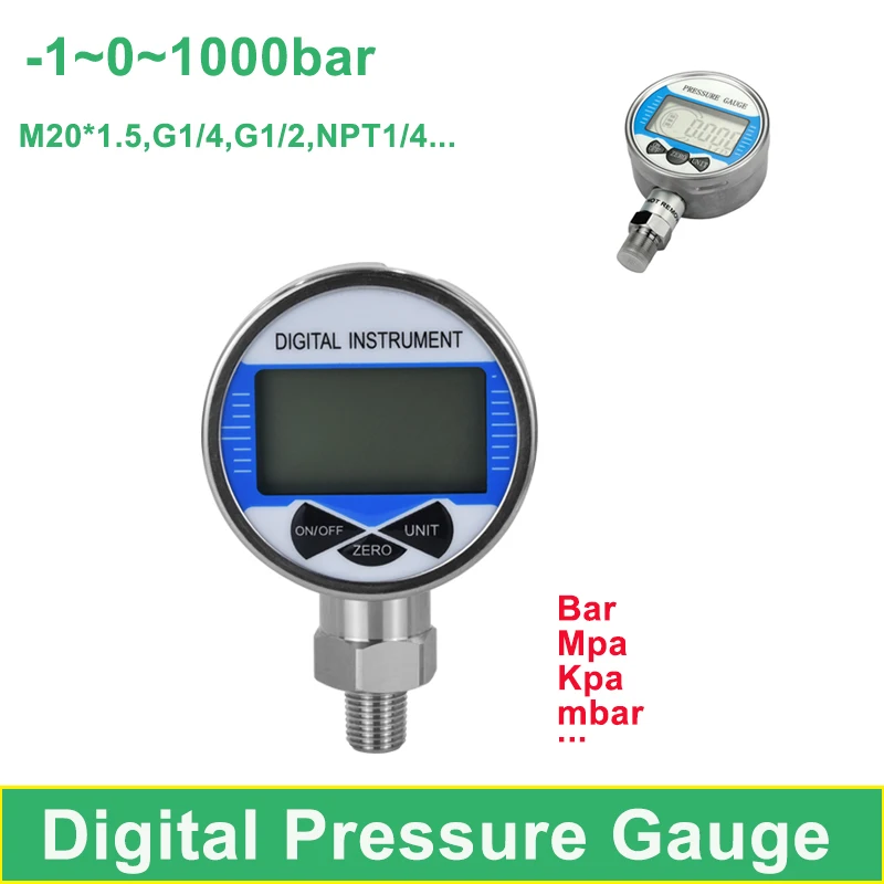 WirelessDigitalPressureGauge400barHydraulicPressureGaugeDiffusionSiliconCoreTest