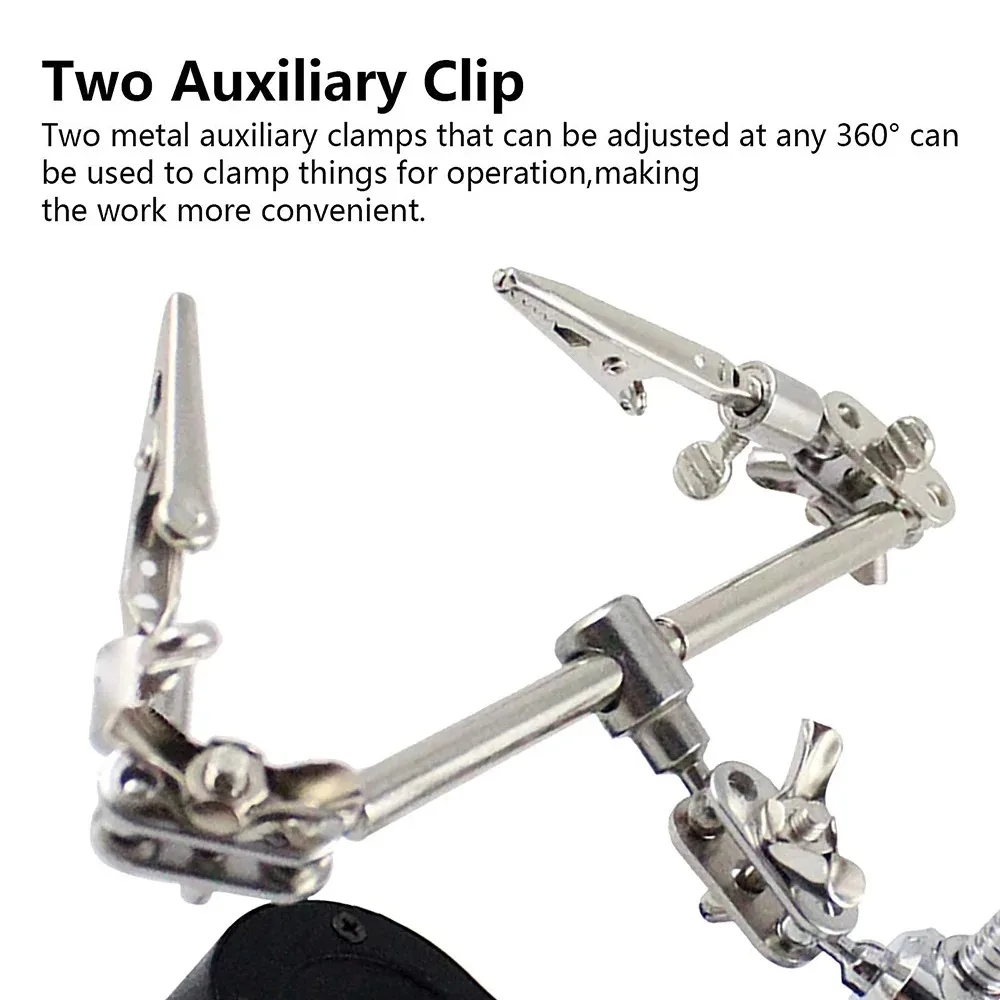 3.5X 12X Welding Auxiliary Clip Magnifier Electric Soldering Iron Circuit Board Bracket Tools