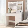 Makeup Vanity with Lights, 37inch Vanity Desk with Power Strip, 4 Drawers Makeup Table with Lighted Mirror, 3 Lighting C 3