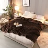 Solid Color Thickened Flannel Blanket, Office Home Multifunctional Throw Blanket, Double Sided Milk Velvet Warm Brown Bed Sheet 1