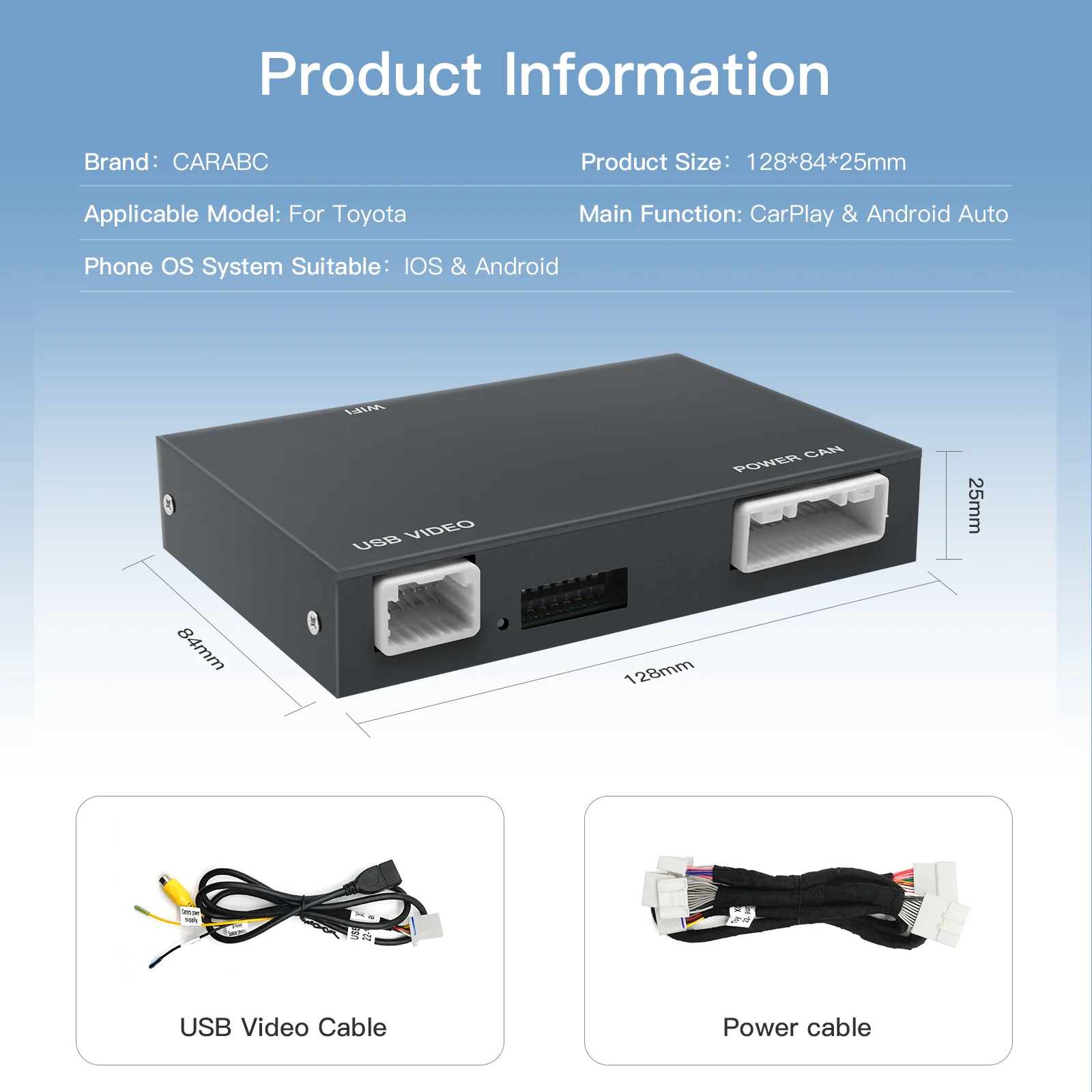 CARABC  Carplay ȵ̵ ڵ TOYOTA Touch 2 CHR Avalon Corolla Camry Yaris Auris RAV4 Highlander 2014-2019 ڴ