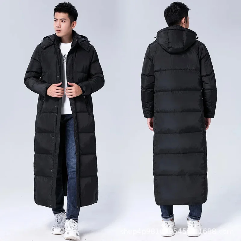 

Зимняя длинная до щиколотки белая куртка на утином пуху для мужчин и женщин 2024 утепленные теплые куртки черное пальто с капюшоном Пуховик