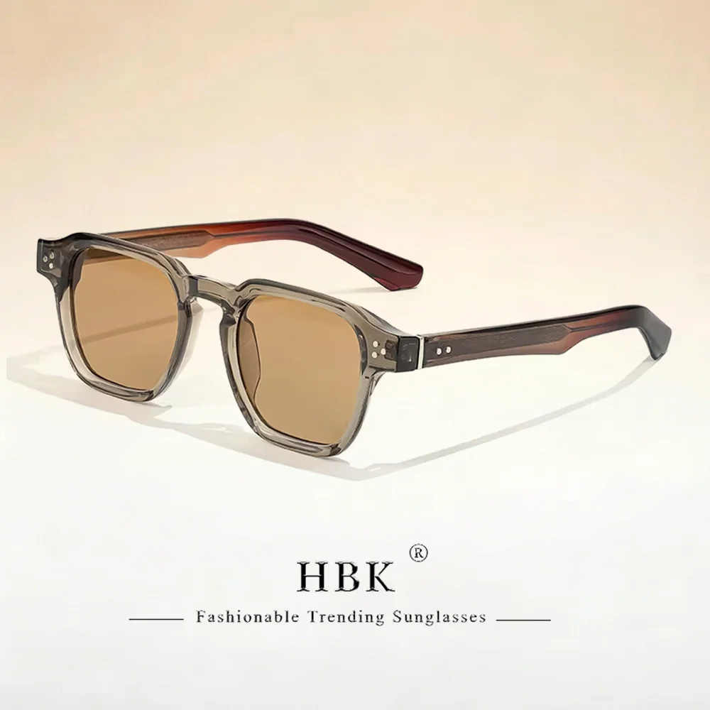 Gafas de sol HBK Vintage Fashion para hombre, marca con diseño degradado, ideales para deportes al aire libre, fiestas y viajes. Opción perfecta para regalar.