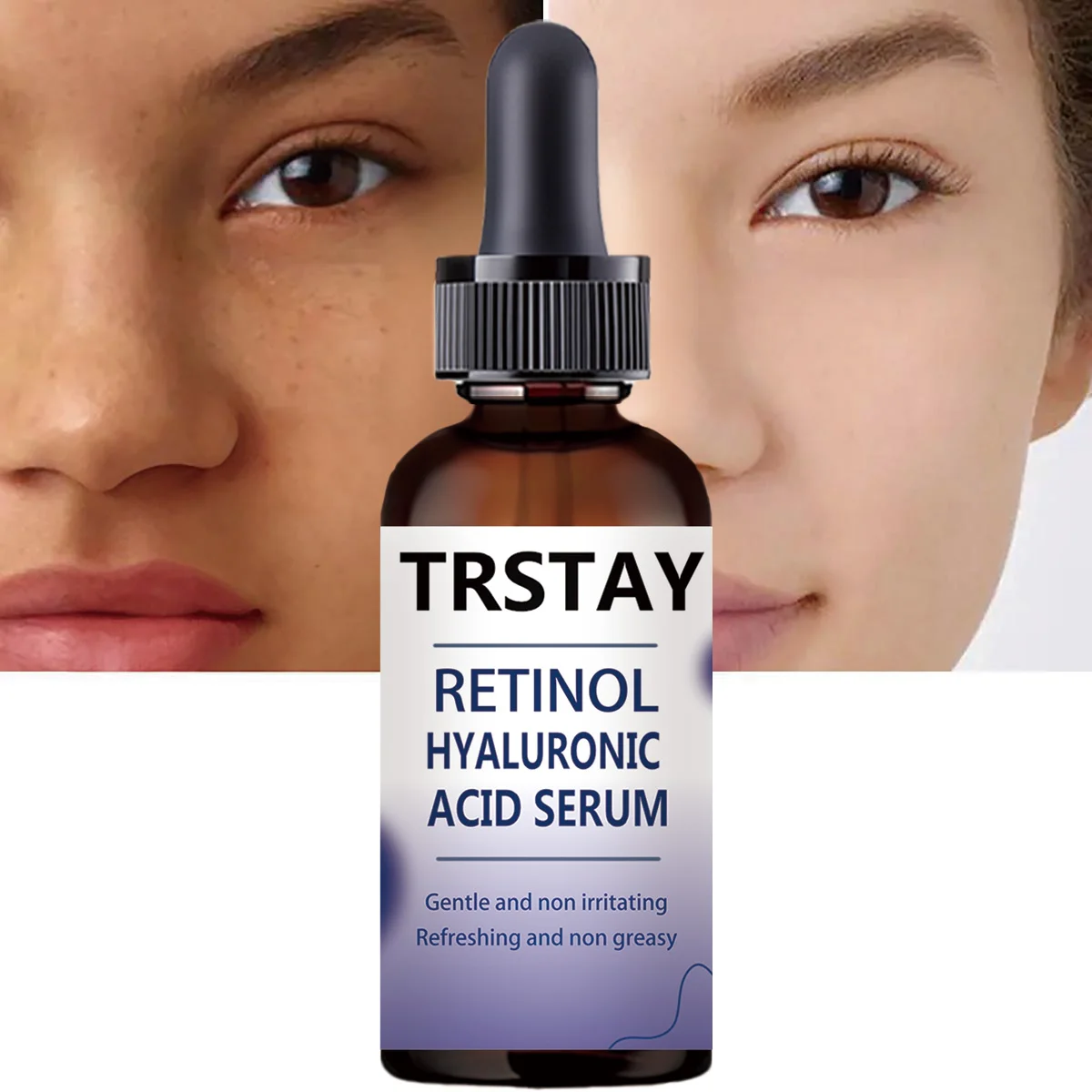 Facial Serum Retinol Hyaluronic Acid Gentle Non-Irritating Refreshing Non-Greasy Helps Improve Skin Condition