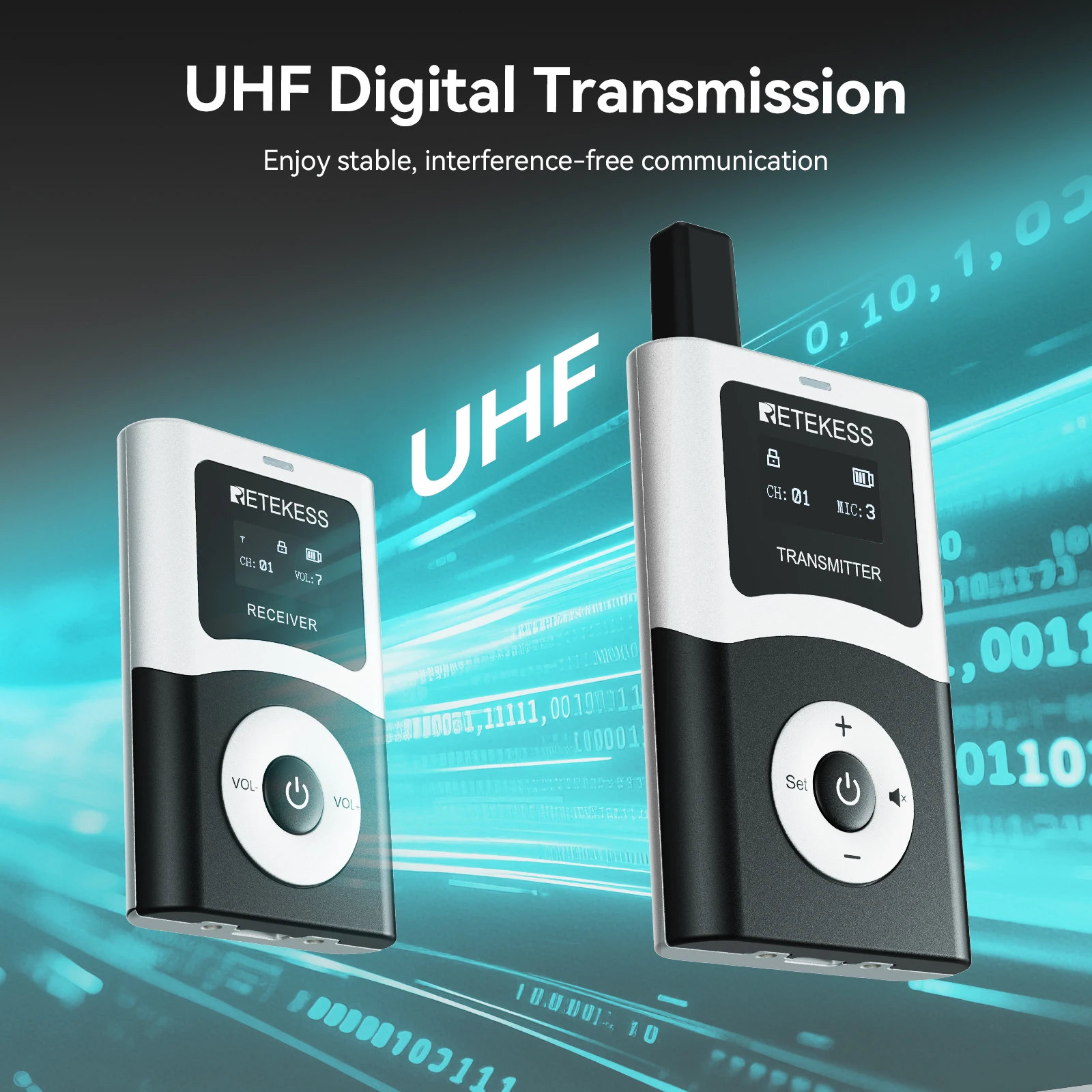 Retekess 무선 투어 가이드 시스템 UHF T130U 오디오 가이드 휴대용 마이크 소음 제거?관광 회의용 긴 배터리 수명