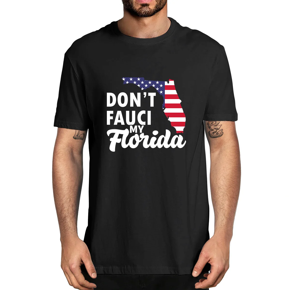 

100% Cotton Don't Fauci My Florida 2024 For Patriotic Mom And Dad Unisex Oversized Men Novelty T-Shirt Women Casual Streetwear