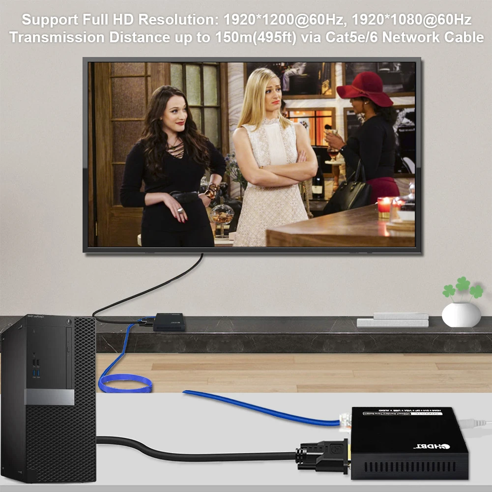 Digital DVI Extender With Backward RS232 IR HD Video Converter 1080P 60Hz Cat5e/6 UTP 150m Support DVI1.4 HDCP1.4