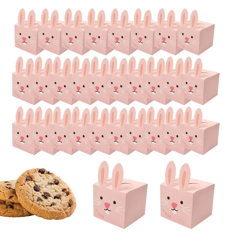 

Bunny Candy Bags Small Easter Carton Party Favor Gifts Bag Multifunctional 30 PCS Snack Cookie Collecting Box For Present Supply