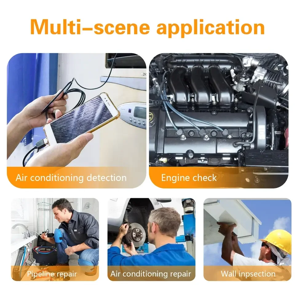 3.9/5.5/7.0/8mm 1080P 3in1 Single Dual Lens Endoscopic Inspection Tool Camera Piping Endoscope For Android Mobile Smartphone Car 6