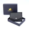 BISONDENIM Genuine Leather Short Wallets Card Holder Carbon Fiber Purses Money Clips Coin Mini Pocket Men Women Wallet 6