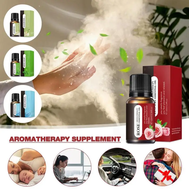 Plant Essential Oils 10ml Air Diffuser Flower Essential Oils For Home Water-soluble For Bedroom Car Kid Room