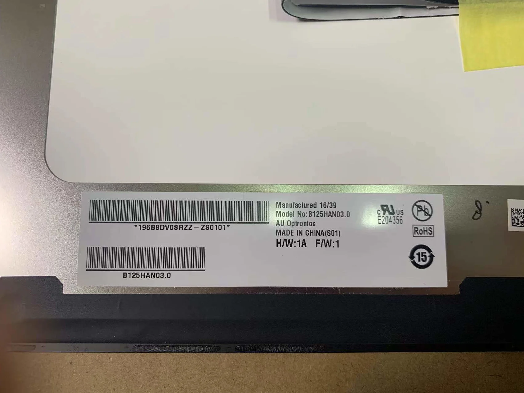 ASUS ZENBOOK UX390 ux390u UX390UA UX390UAK B125HAN03.0 Ʈ ü LCD ÷ ũ г   ǰ, lcd 