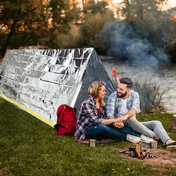 Emergency Shelter Survival Sleeping Bag Emergency Tent Waterproof Reusable Sack Year-Round All Weather Protection Compact 4