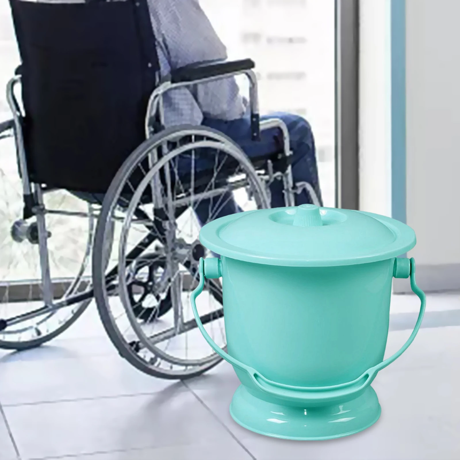 Chamber Pot with Lid Bedpan Spittoon with Lid Cover Portable Bedroom Night Pot Urine Bucket Mini Toilets For Baby Elderly 2
