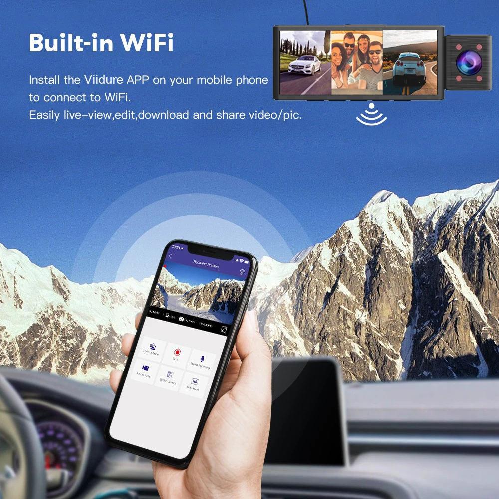  DVR  , GPS IR ߰ ð, 24 ð   ķڴ, 3 ä WiFi  ķ, 2K 1440P + 1080P