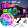 30LEDS/m  5050 RGB Light Strip Bluetooth App Control 12V DC US Power Supply LED Flexible Ribbon Diode Tape for TV Backlight Room 1
