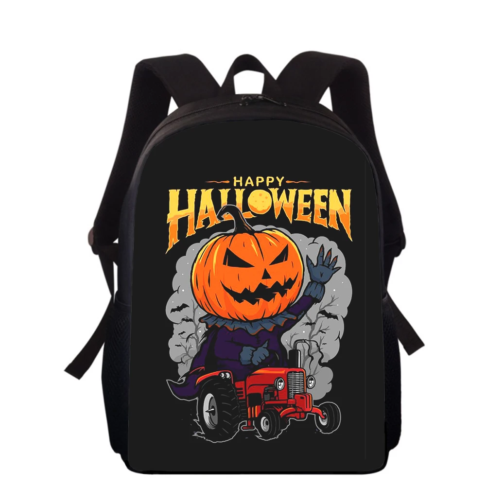 Horror Halloween gift Pumpkin head 15” 3D Kids Backpack Primary School Bags for Boys Girls Back Pack Students School Book Bags
