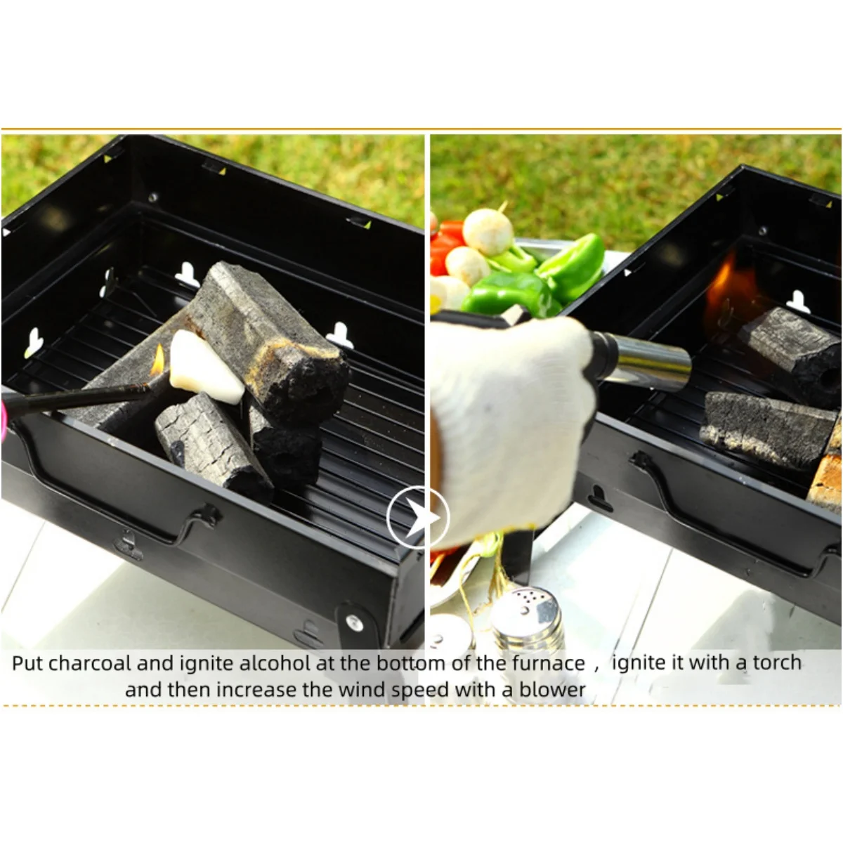 Solid color metal grill chrome plating treatment furnace body electrophoresis process portable and foldable barbecue oven barbecue grill barbecue stove barbecue charcoal stove barbecue electric stove