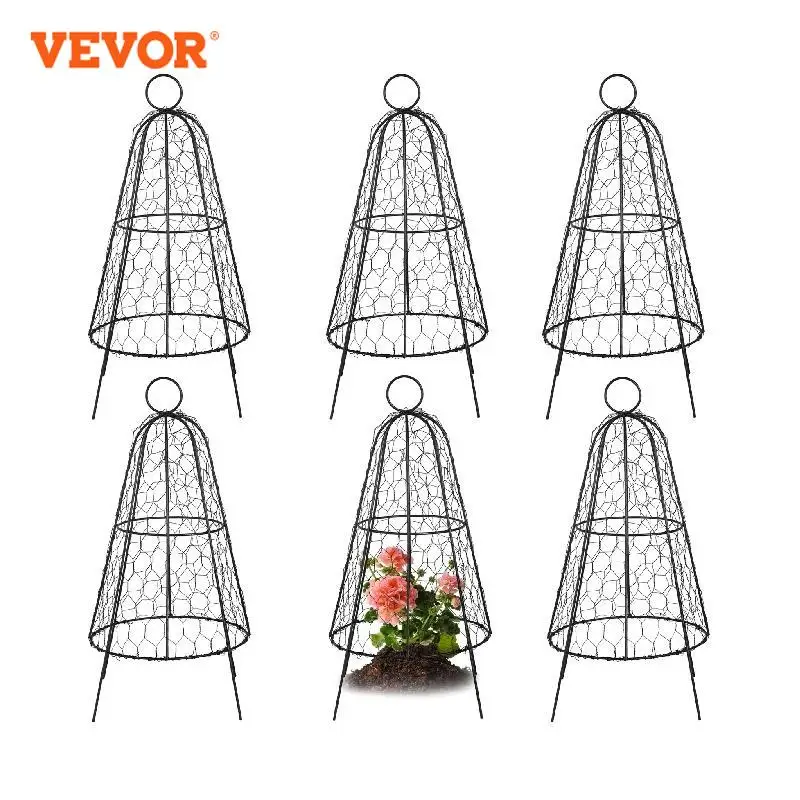 Vevor Chicken Wire Cloche 5/6 Packs Plant Protector And Cover With Zip Ties Sturdy Metal Cage