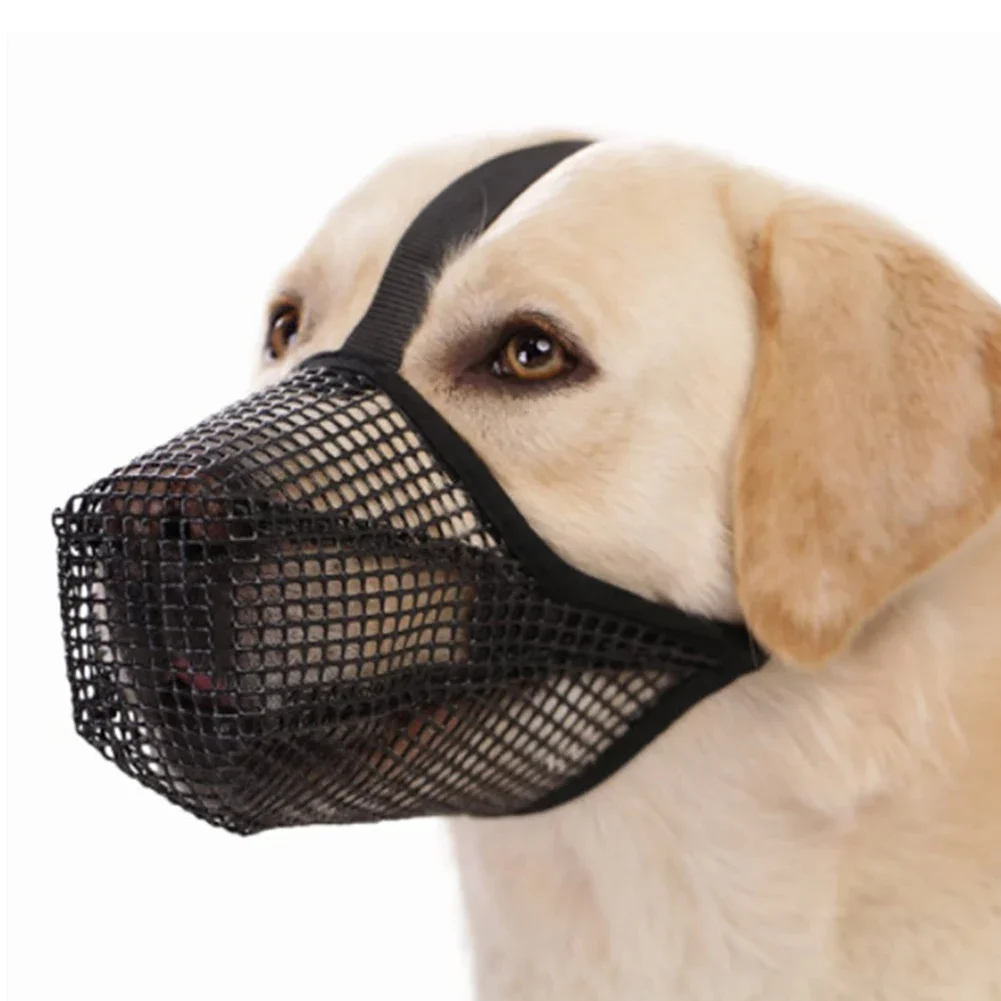 Dog Muzzle Pet Dog Muzzles Adjustable Breathable Dog Mouth Cover Anti Bark Bite Mesh Nylon Straps Dogs Mouth Muzzle Mask For Dogs