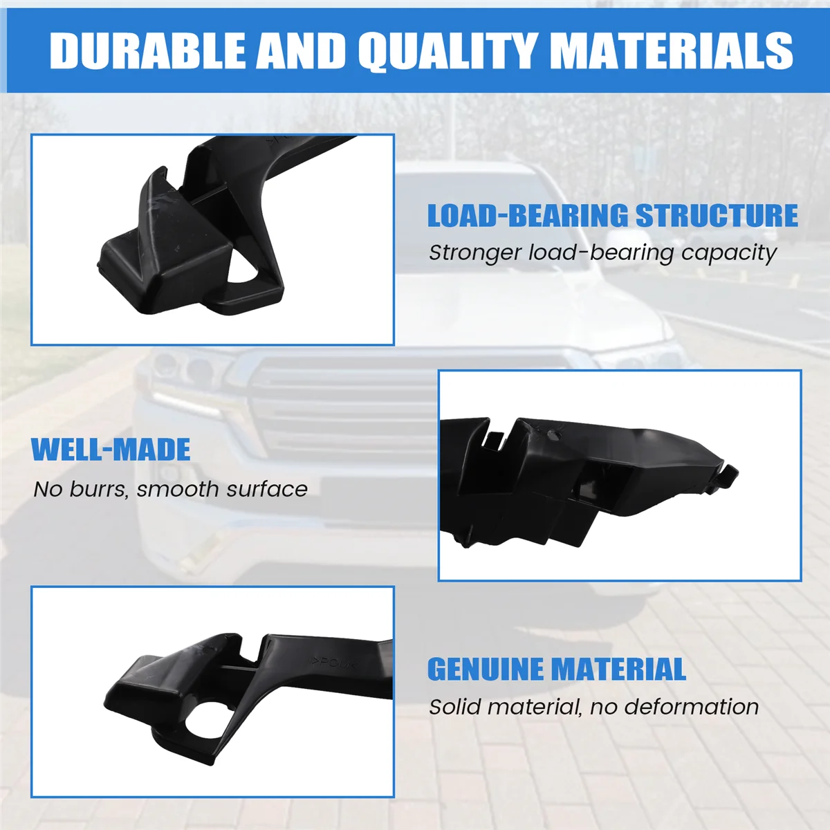 1 Pair Front Bumper Support Bracket 52116-60131 52115-60071 for Toyota Land Cruiser Prado 120 2002-2009&mdash;L49A