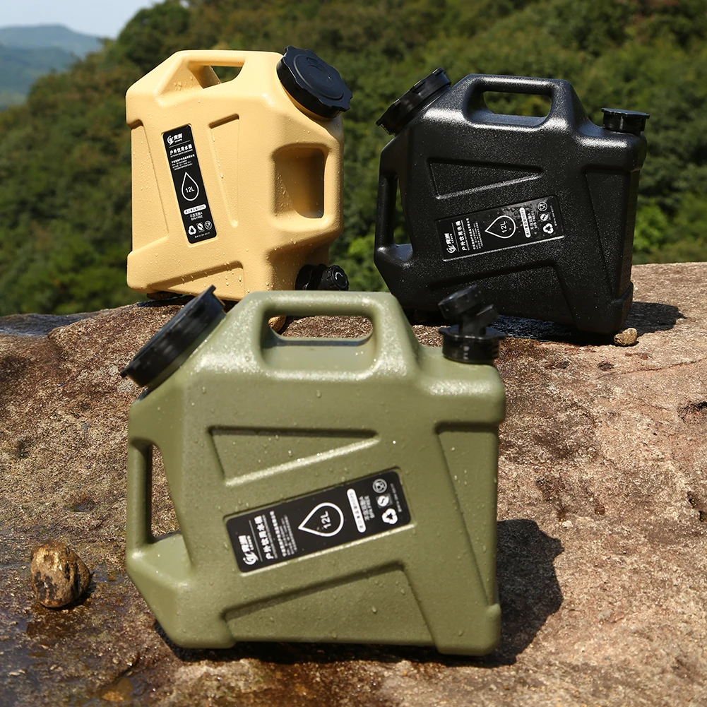 Outdoor Water Bucket Large-Capacity Portable Camping Water Bag Container with Faucet Driving Tank 12 for Picnic Hiking