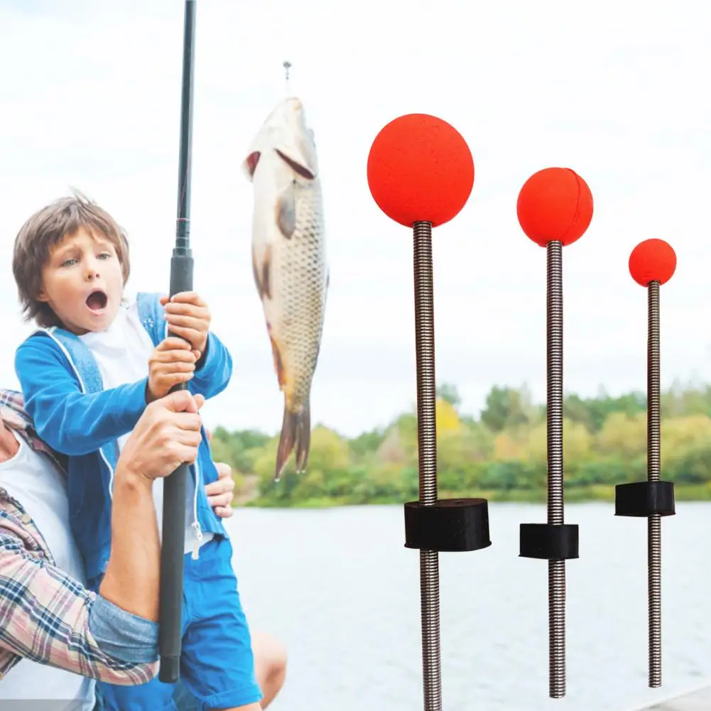 Fishing Rod Pole Tips Portable Easy to Use Red Outdoor Ice Fishing Pole Spring Ball Tips No Deformation