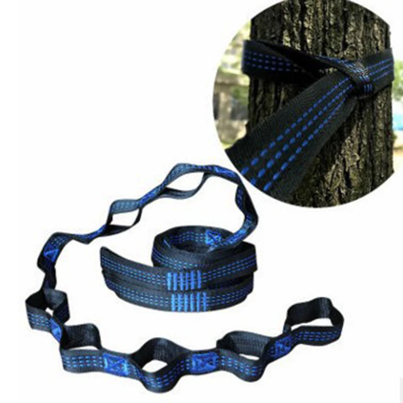 2 Pcs/Set Hammock Strap Special Reinforced Polyester Straps with Ring High Load-Bearing Barbed Black Outdoor Camping Straps
