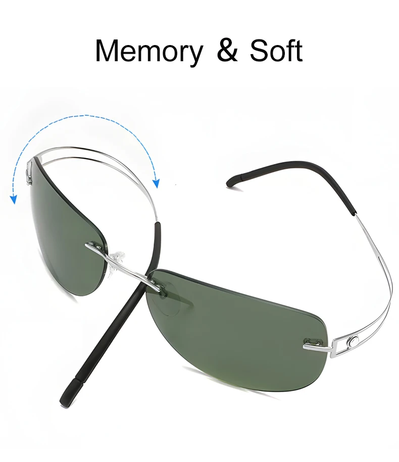 Krasivyy Women's Rimless Oval Screwless Titanium Sunglasses 5