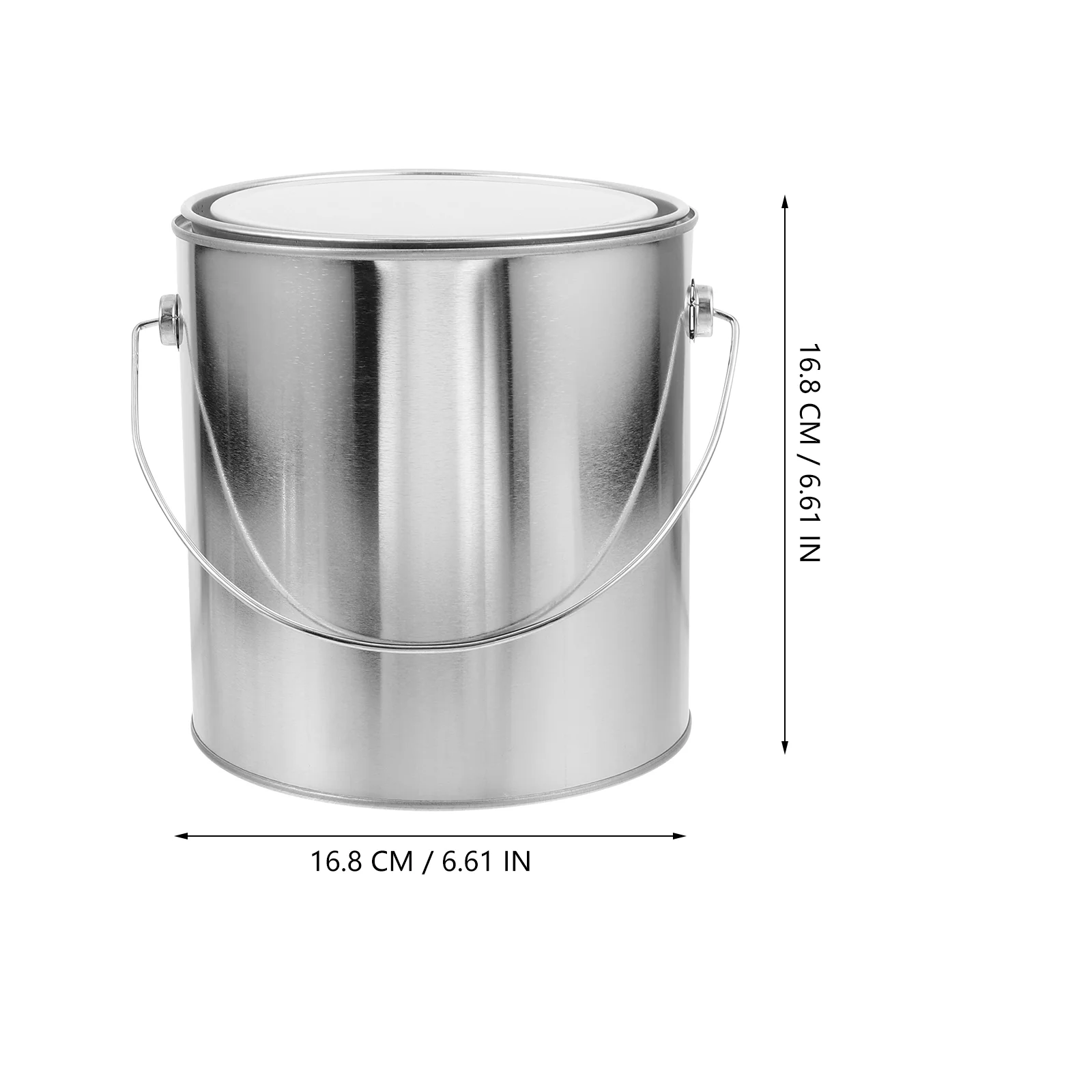 3L Heavy Duty Empty Paint Bucket With Lid Handle Portable Storage Can Tin Container For Projects Round Iron Drum Painting