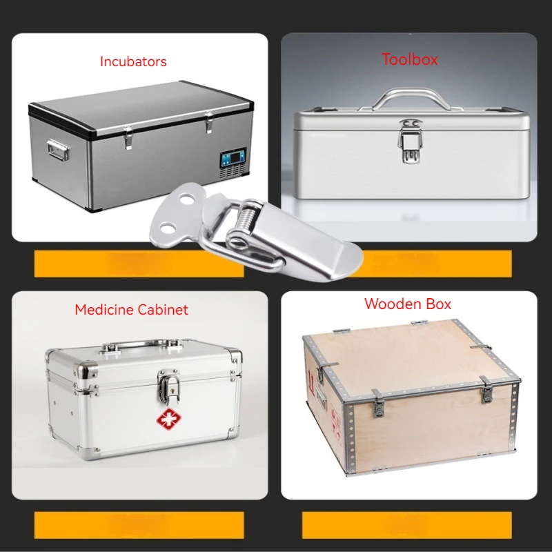 

Thickened Stainless Steel Duckbill Spring Buckle Tool Box Suitcase Lock Wooden Box Metal Lock Buckle Fixed Connection