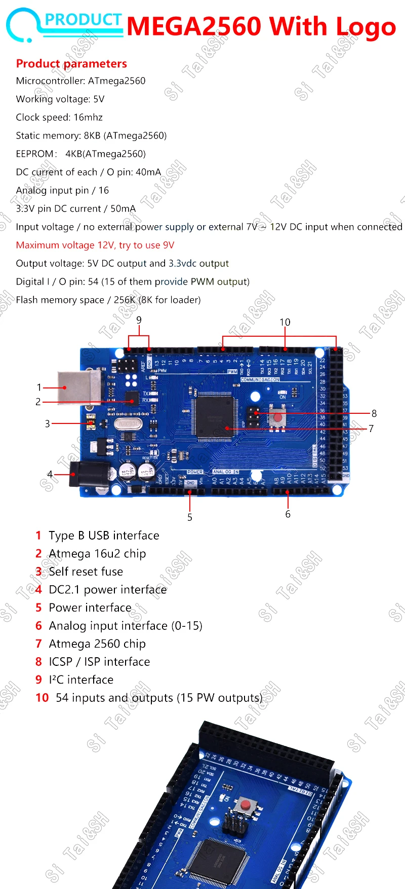 Mega2560 ATMEGA16U2 / Pro Mini MEGA 2560 Mega + WiFi R3 ATmega2560 Chip CH340G Für Arduino UNO R3 Entwicklung Bord weMos ESP8266 – Detail 1