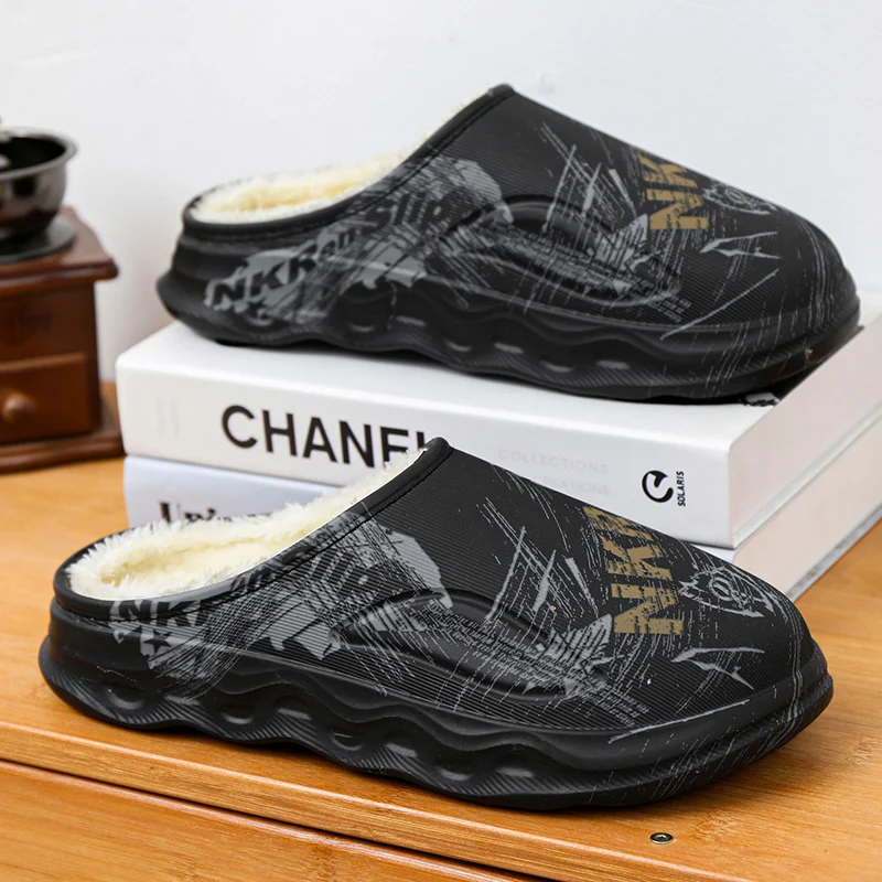 Unisex Winter Slippers Size 46 47 Non Slip Indoor House Shoes Soft Warm Waterproof Cozy Extra Large Home Cotton Shoes