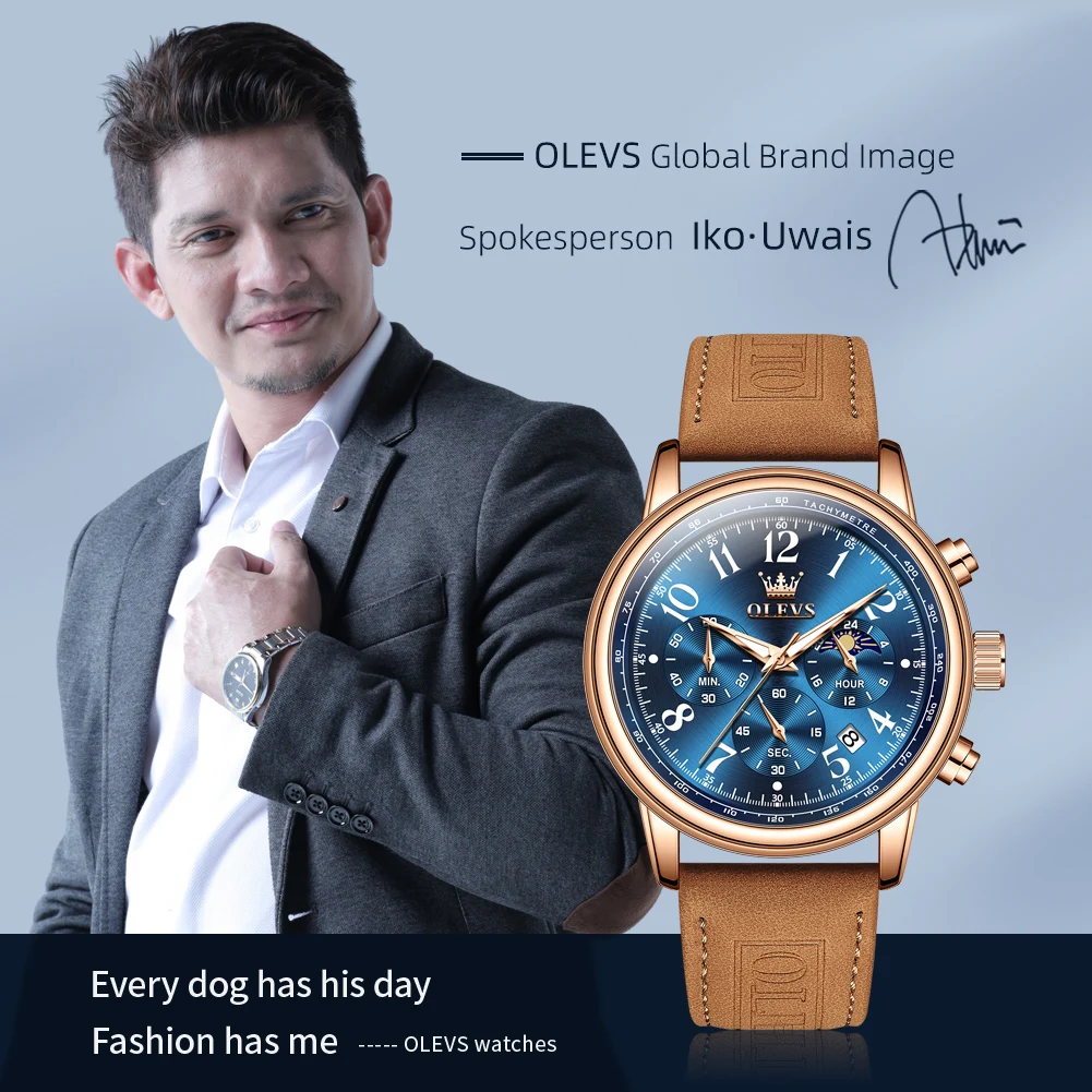 OLEVS 2912 ساعة رجالي ساعة كوارتز أصلية مقاوم للما...